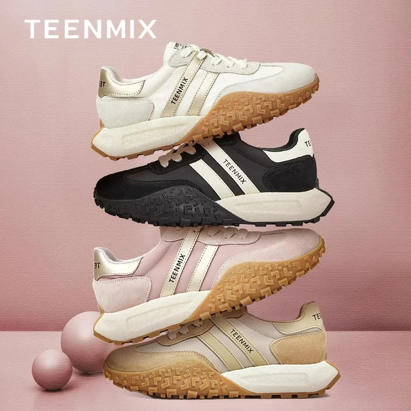 天美意女鞋2025春新款欧若动感风运动百搭时尚阿甘德训鞋KG008AM4