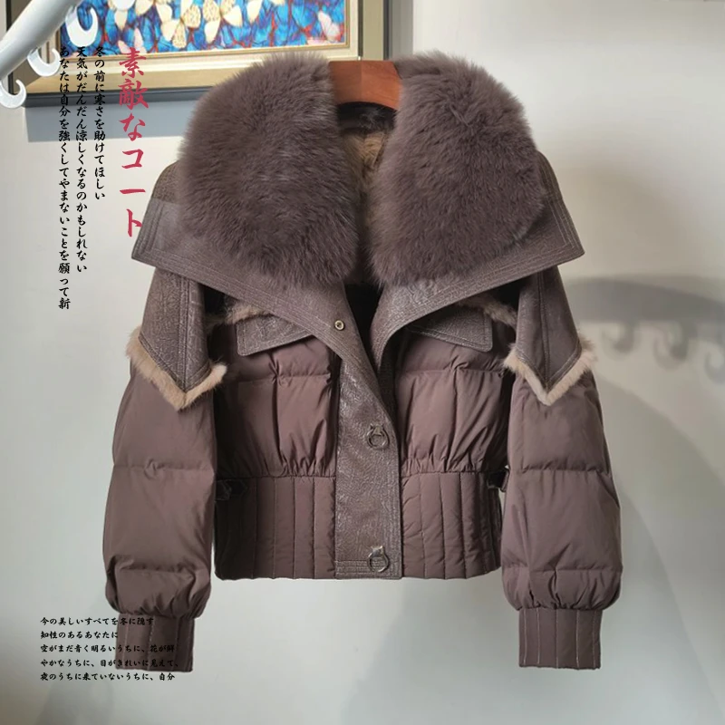 女短外套女式毛飞行员夹克冬季拼接翻领秋冬31606