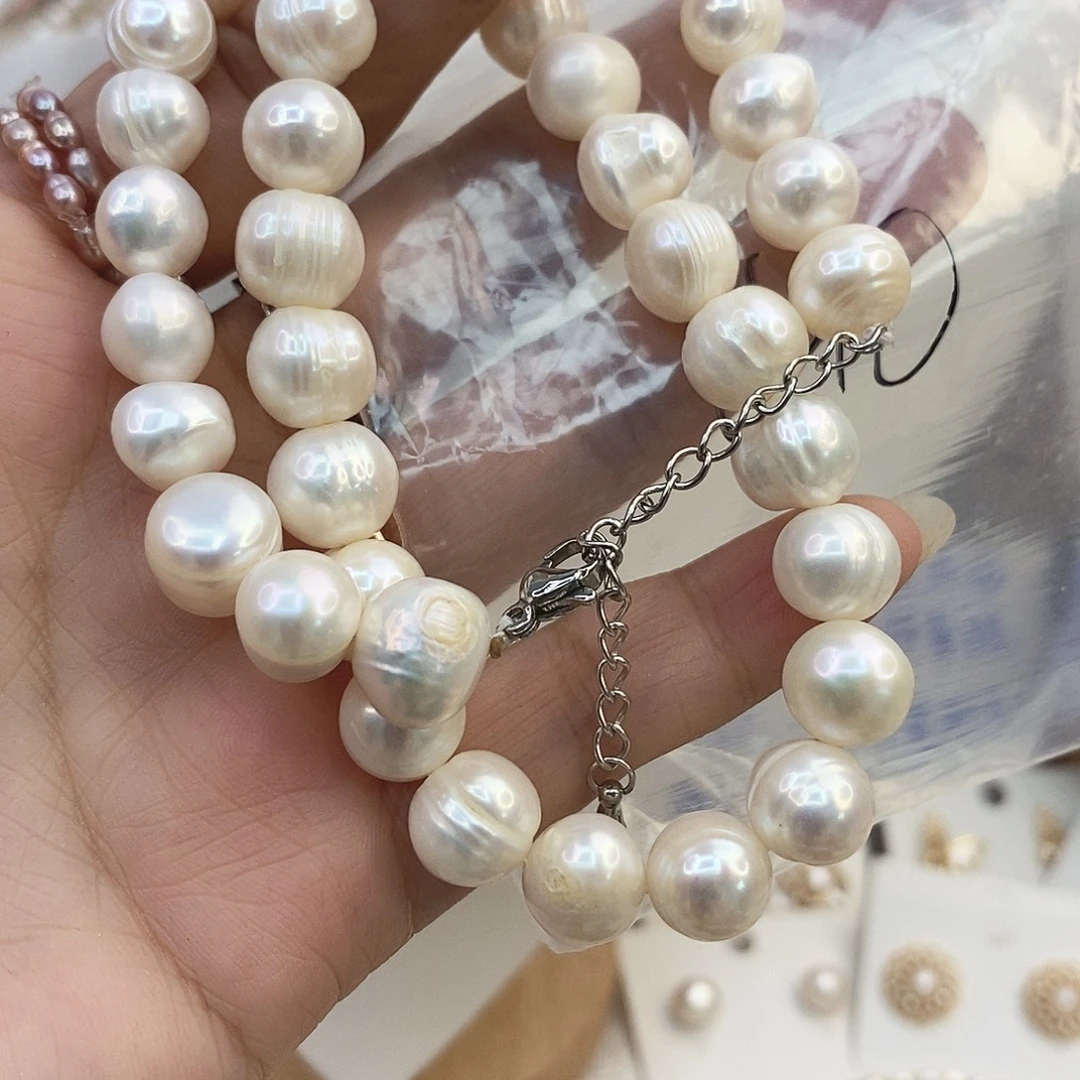 钛钢颈饰淡水珍珠