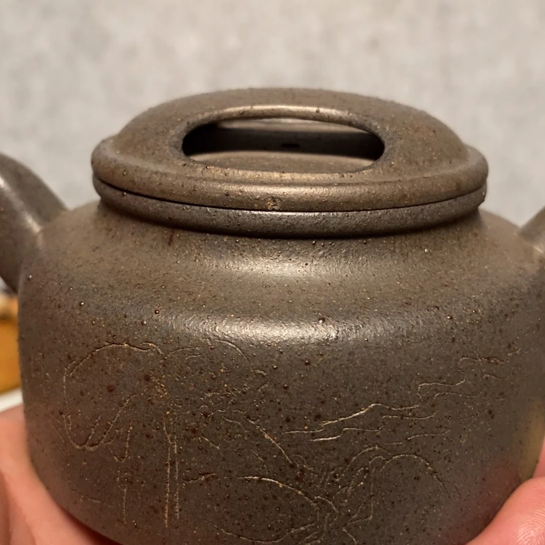 紫砂茶壶吴****学微瑕盖边磕柴烧窑变牛盖洋桶
