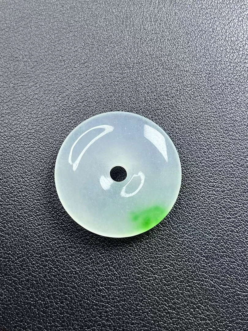 如意工厂甄选--高品质冰飘花白底青平安扣吊坠-KZ08多样性发货