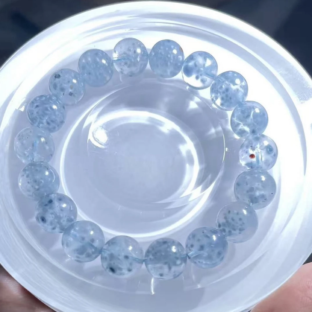 天然水晶净体蓝团团兔毛10➕手链