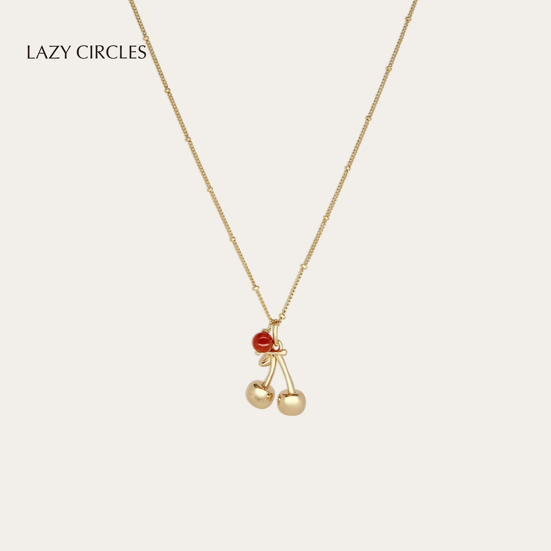 LAZY CIRCLES 铜合金项链 樱桃吊坠项链细巧锁骨链