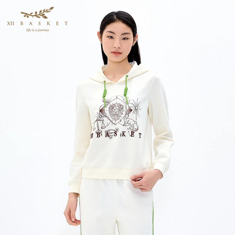 【商场同款】XII BASKET十二篮25春新品杏色运动套装上衣7C65170140
