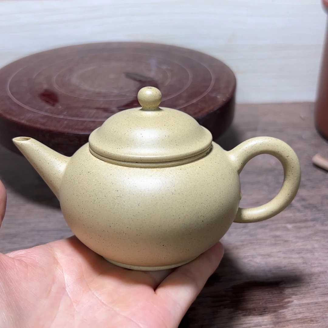 茶壶紫砂水平壶，本绿、国工任祁英半手工制作