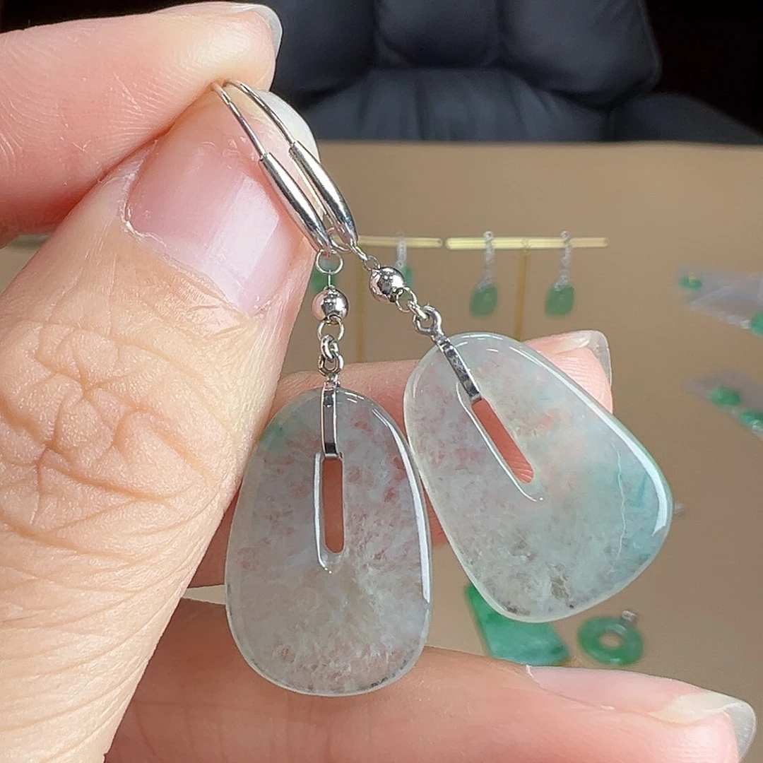 翡翠18K金镶嵌耳饰耳饰