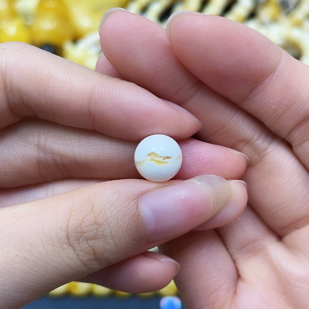 裸石蜜蜡未镶嵌圆珠10mm矿灰