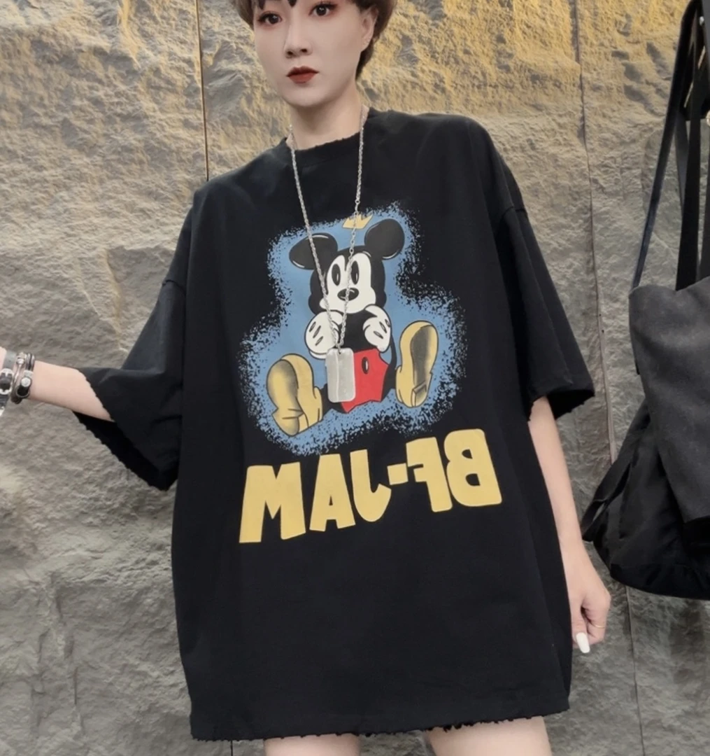8816——卡通米奇双侧口袋阔版定制上衣T恤