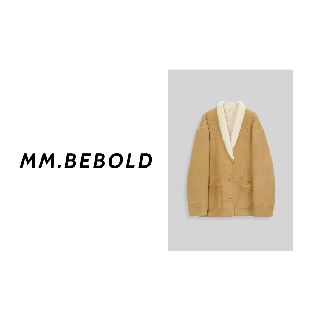 【妙姐精选】暖冬 休闲翻领皮绒加厚两面穿外套MO398