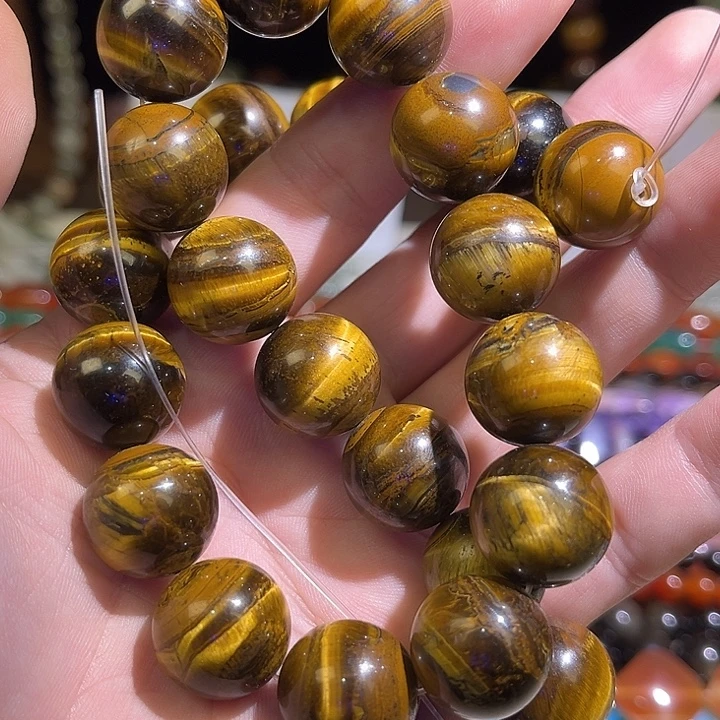 珠宝半成品未镶嵌水晶虎眼石卡16mm