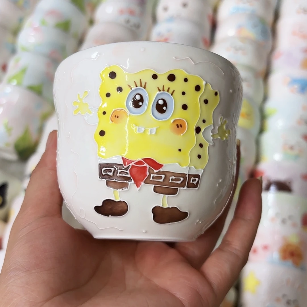 瑕疵手绘高温釉下彩陶瓷