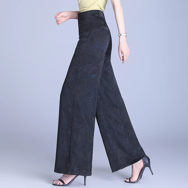 轻熟风高腰百搭阔腿裤女时尚薄款夏季新长裤舒适透气直筒裤休闲裤