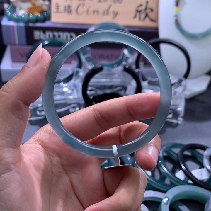 定制翡翠未镶嵌成品买断冰蓝圆