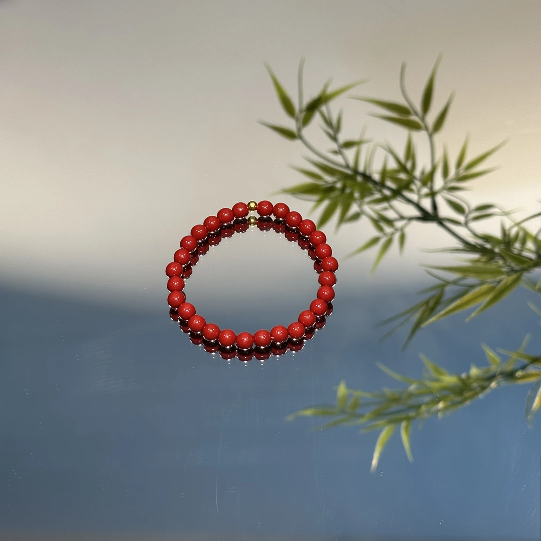 非金属陶瓷手链 红色饰品女款素圈简约气质素款手链女士手串