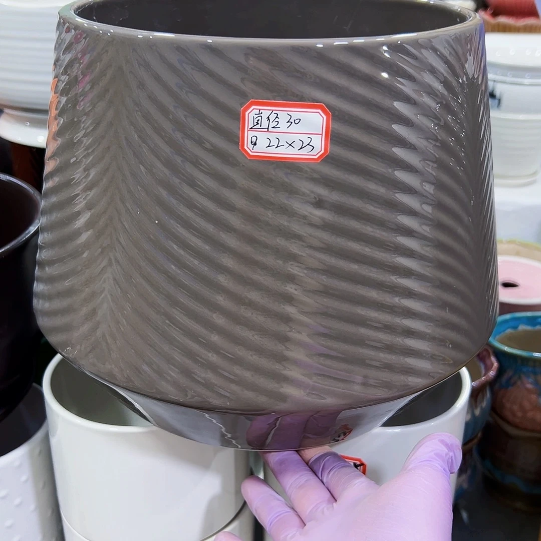 有孔外贸尾单陶瓷花盆凑单10米包邮