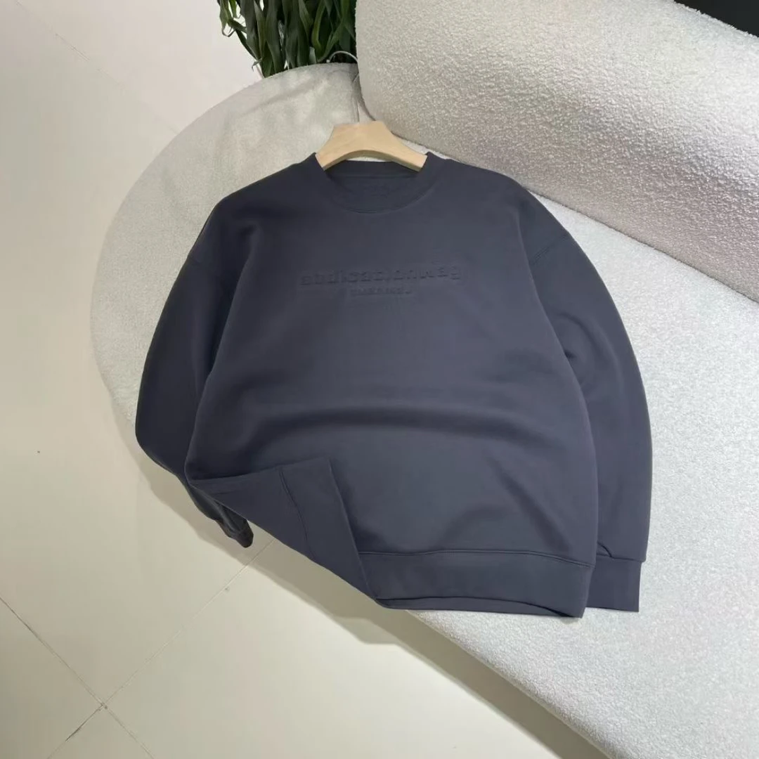 冬季韩版潮流秋冬圆领保暖纯色时尚宽松迪桑棉卫衣