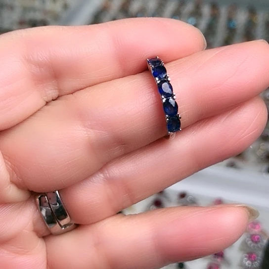 戒指银S925镶嵌蓝宝石