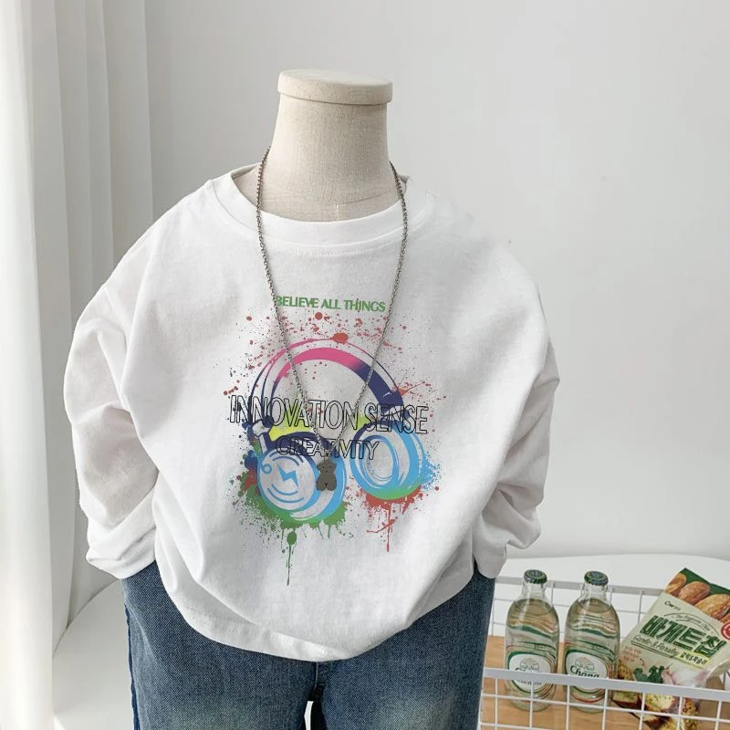 2025新款100%纯棉儿童长袖t恤百搭儿童打底衫百搭外穿中小童装