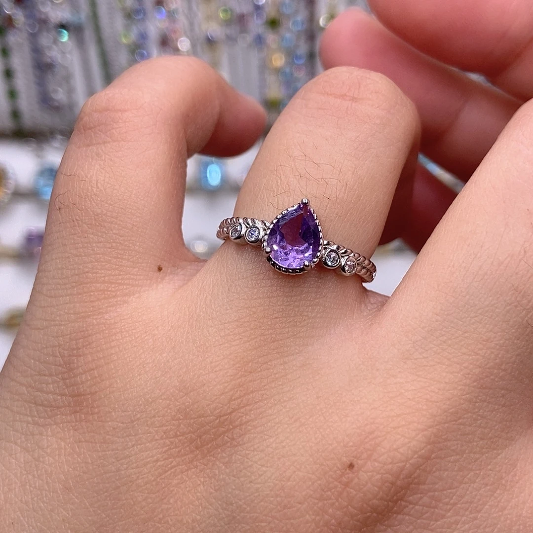 紫晶银S925镶嵌戒指