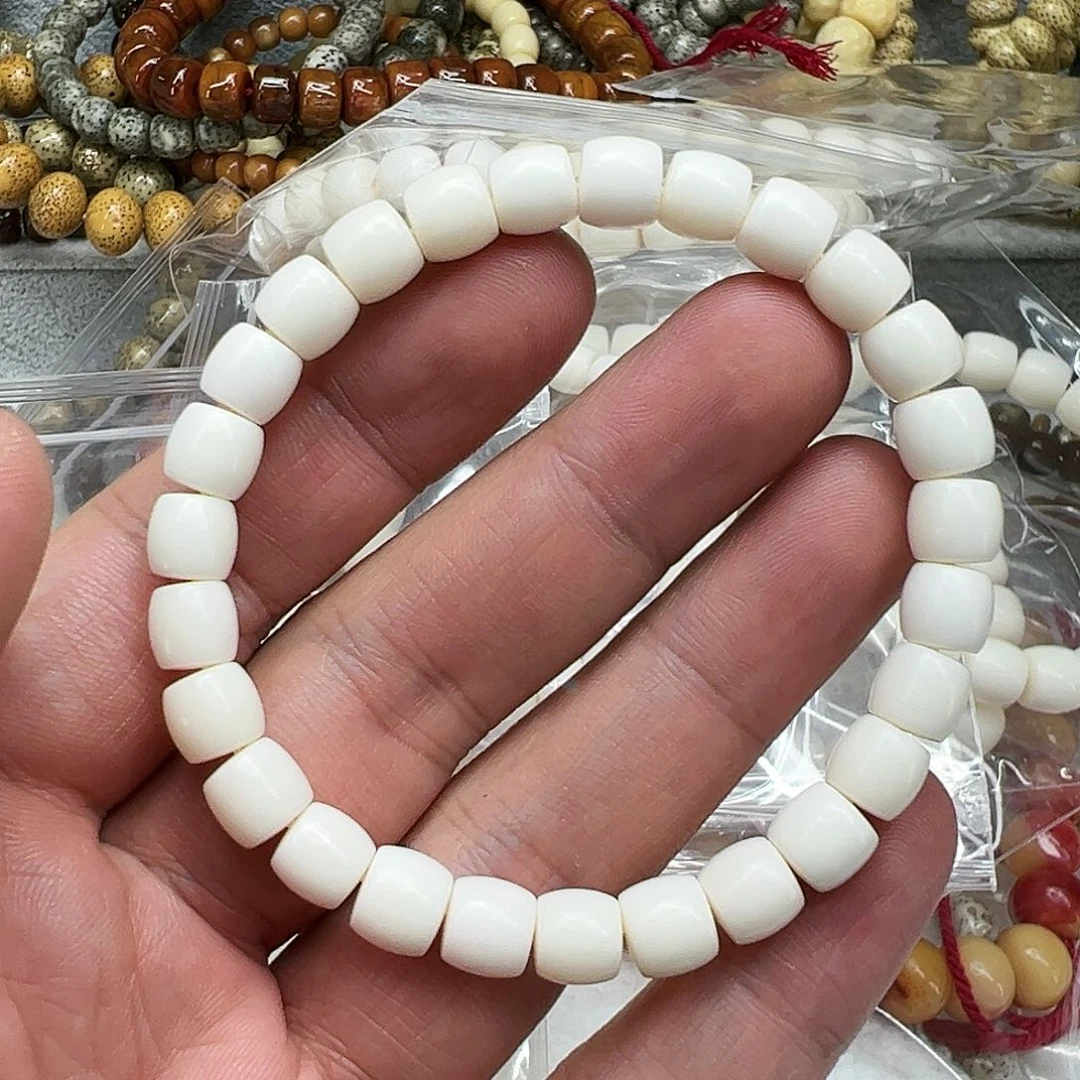 驼骨手串/手链48白驼骨单圈8×7直切有粽裂