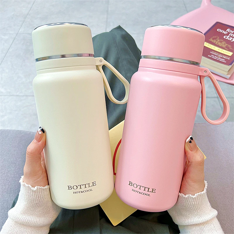 简约带盖泡茶保温杯2025新款女生办公室水杯男士车载不锈钢杯子