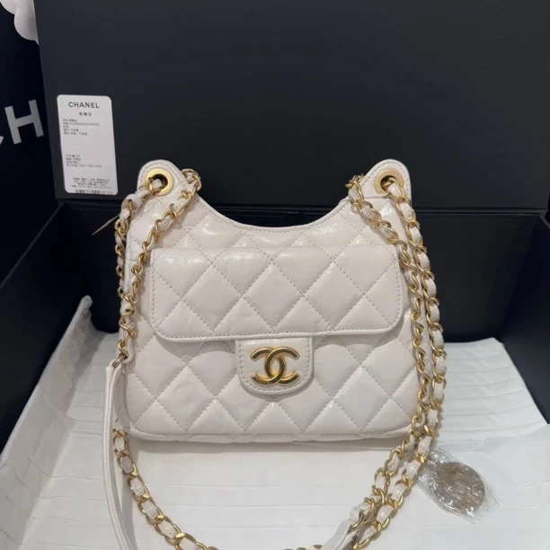99新 Chanel/香奈儿 白金天猫精灵小号 油蜡牛 芯片款 链条斜挎包