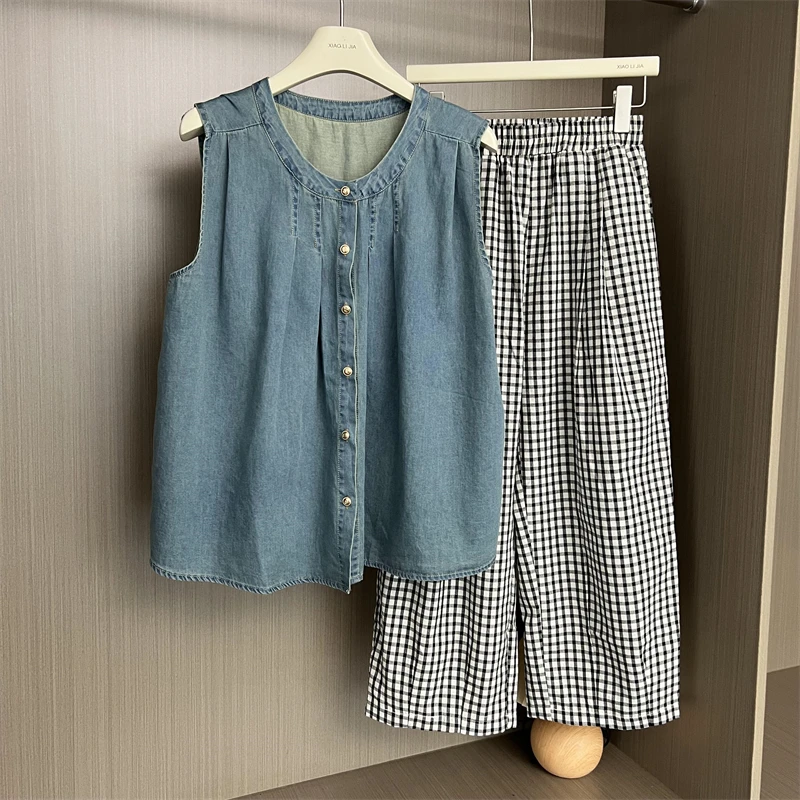 加大码300斤春夏季欧货复古无袖牛仔马甲港风潮流痞帅高级感男装2