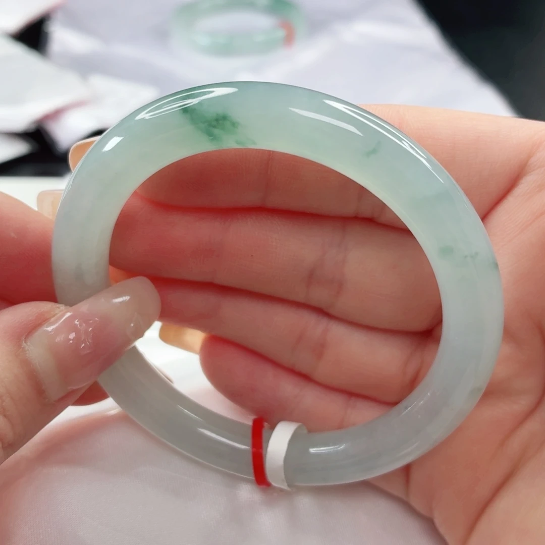 翡翠未镶嵌手镯缅甸天然a货翡翠54.2