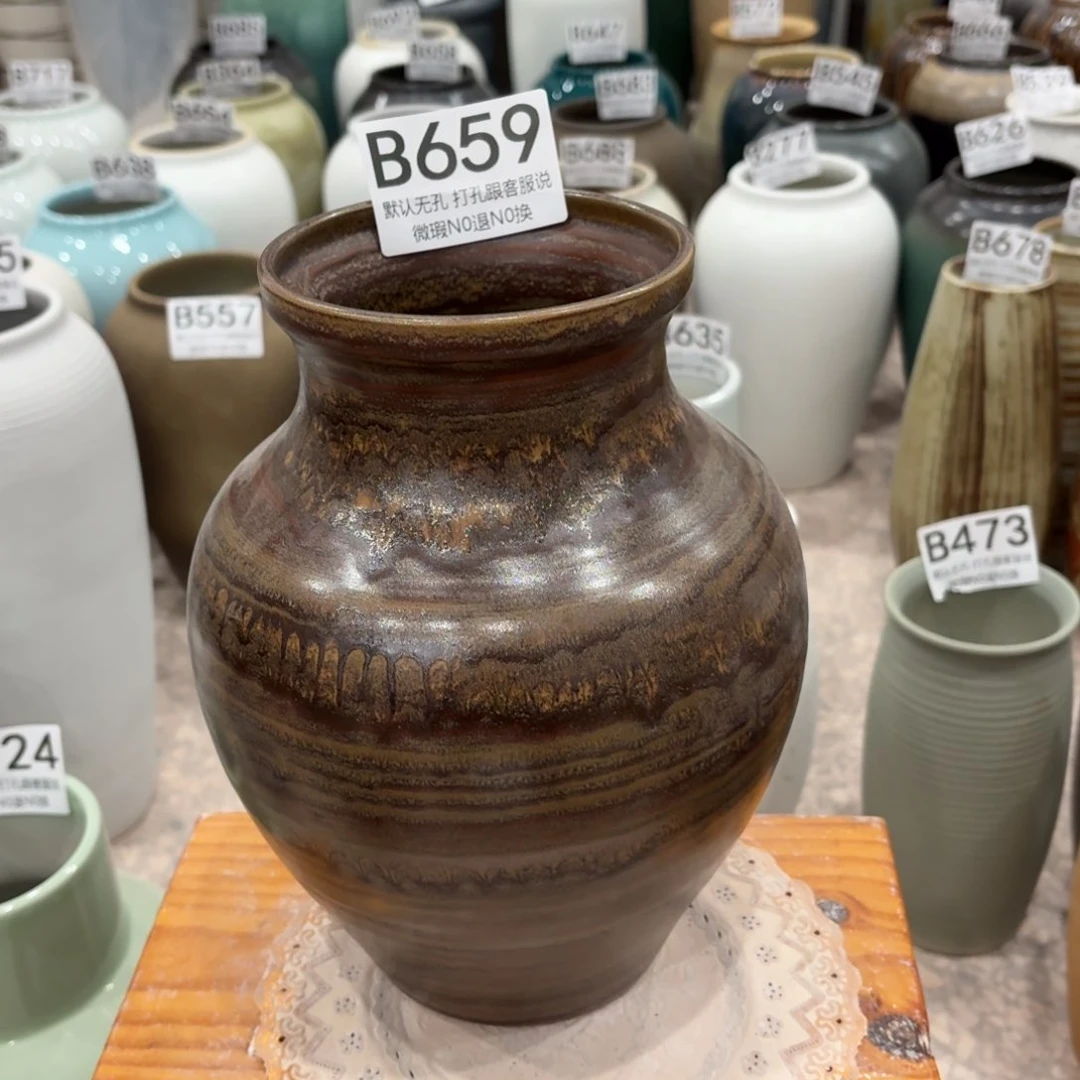 摆件659 景德镇陶瓷花瓶高25口9