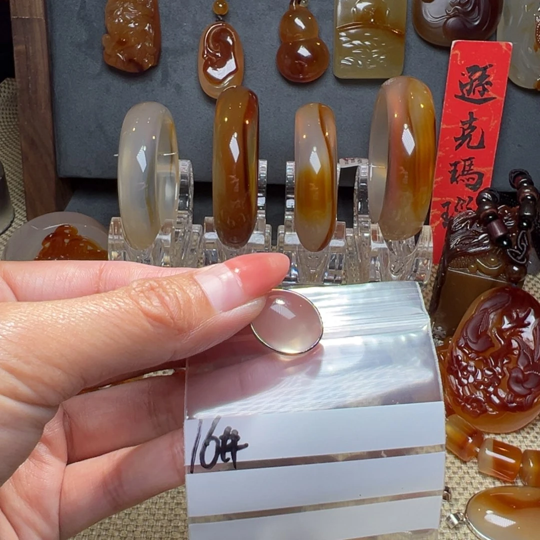 玛瑙/玉髓颈饰合金旯*16