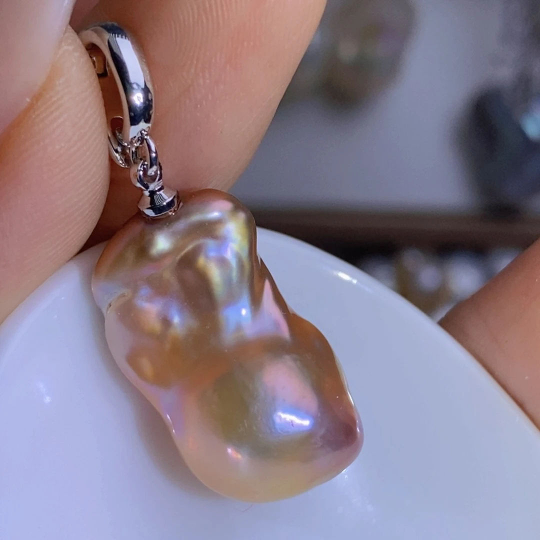 银S925镶嵌天然淡水珍珠淡水珍珠