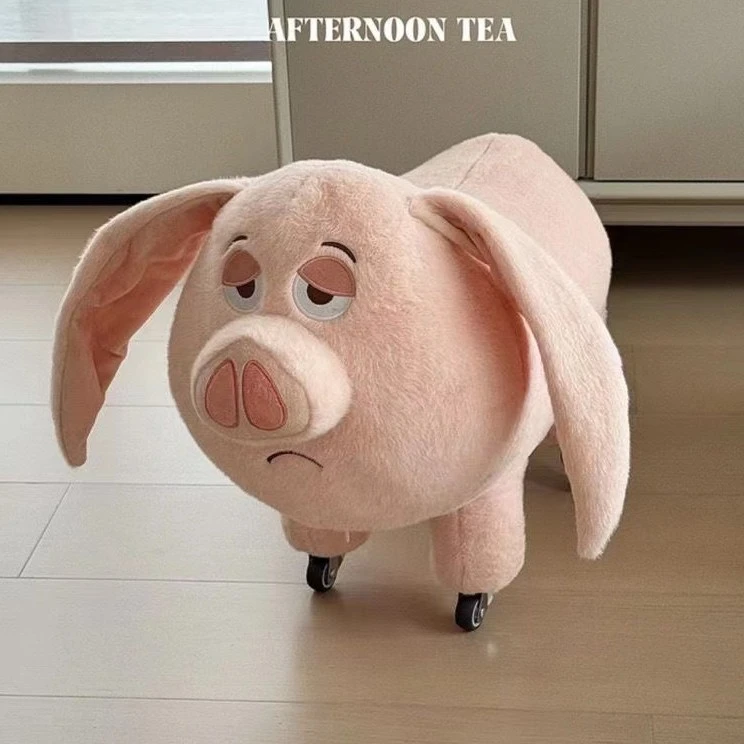 家用凳子飞天猪板凳哪吒太乙真人坐骑猪玩偶娃娃溜溜凳滑轮凳Dq