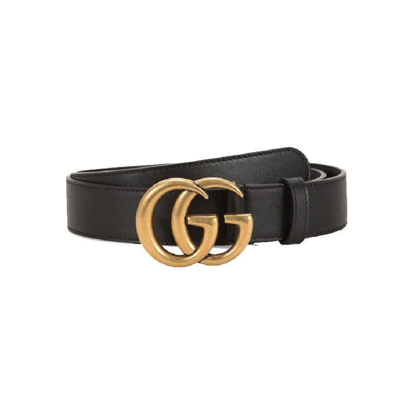 （GUCCI）古驰 双G平滑扣 男女同款情侣款 黑色 414516AP00T1000