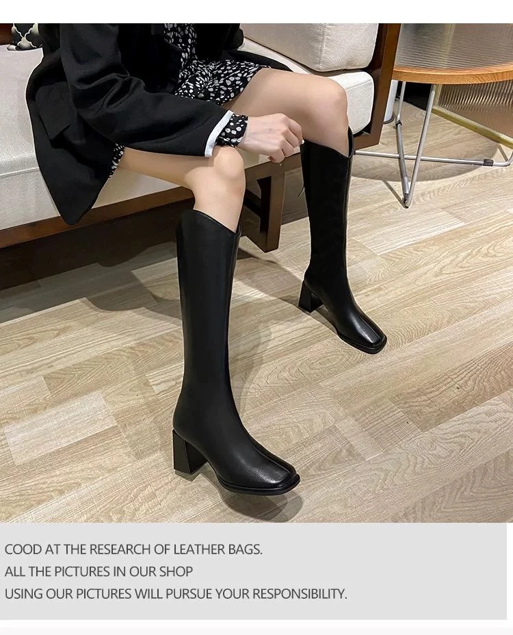 新款瘦腿神器时尚百搭秋冬女士长筒骑士靴23088