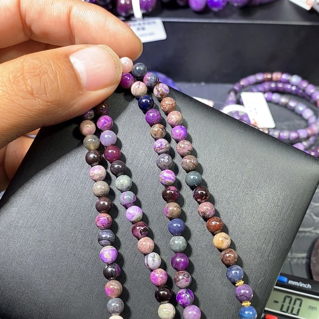 苏纪石（舒俱来）未镶嵌南非舒俱来泥地樱花圆珠直链