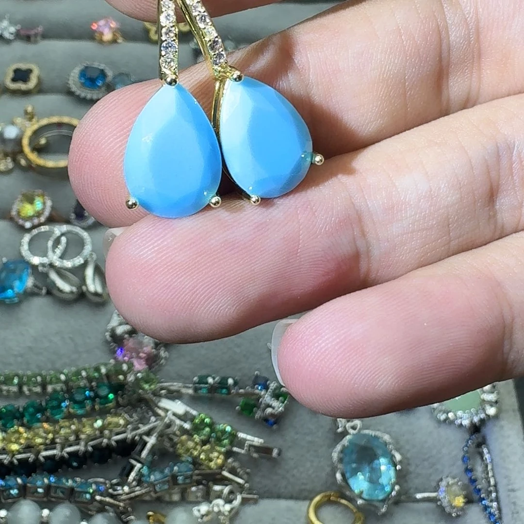 托帕石戒指银S925镶嵌