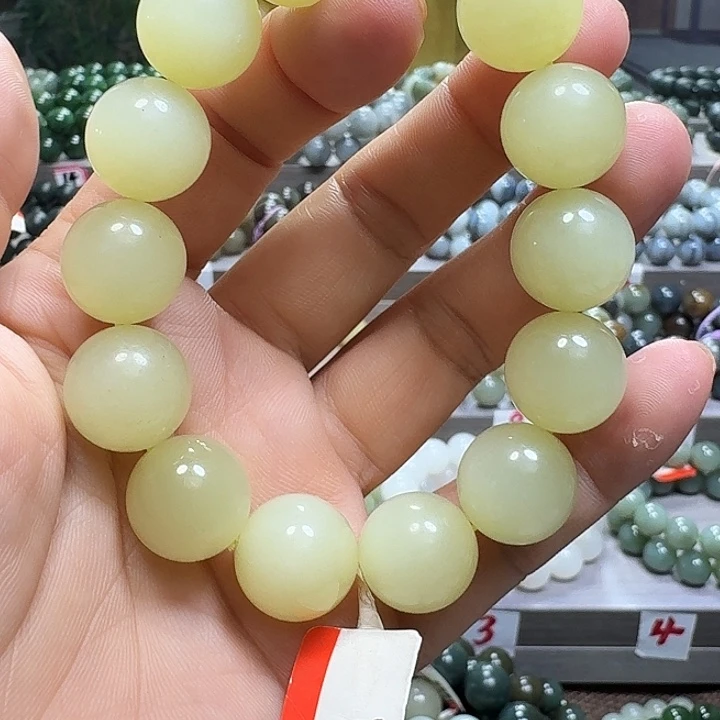 和田玉未镶嵌手链新疆若羌黄口料卡16