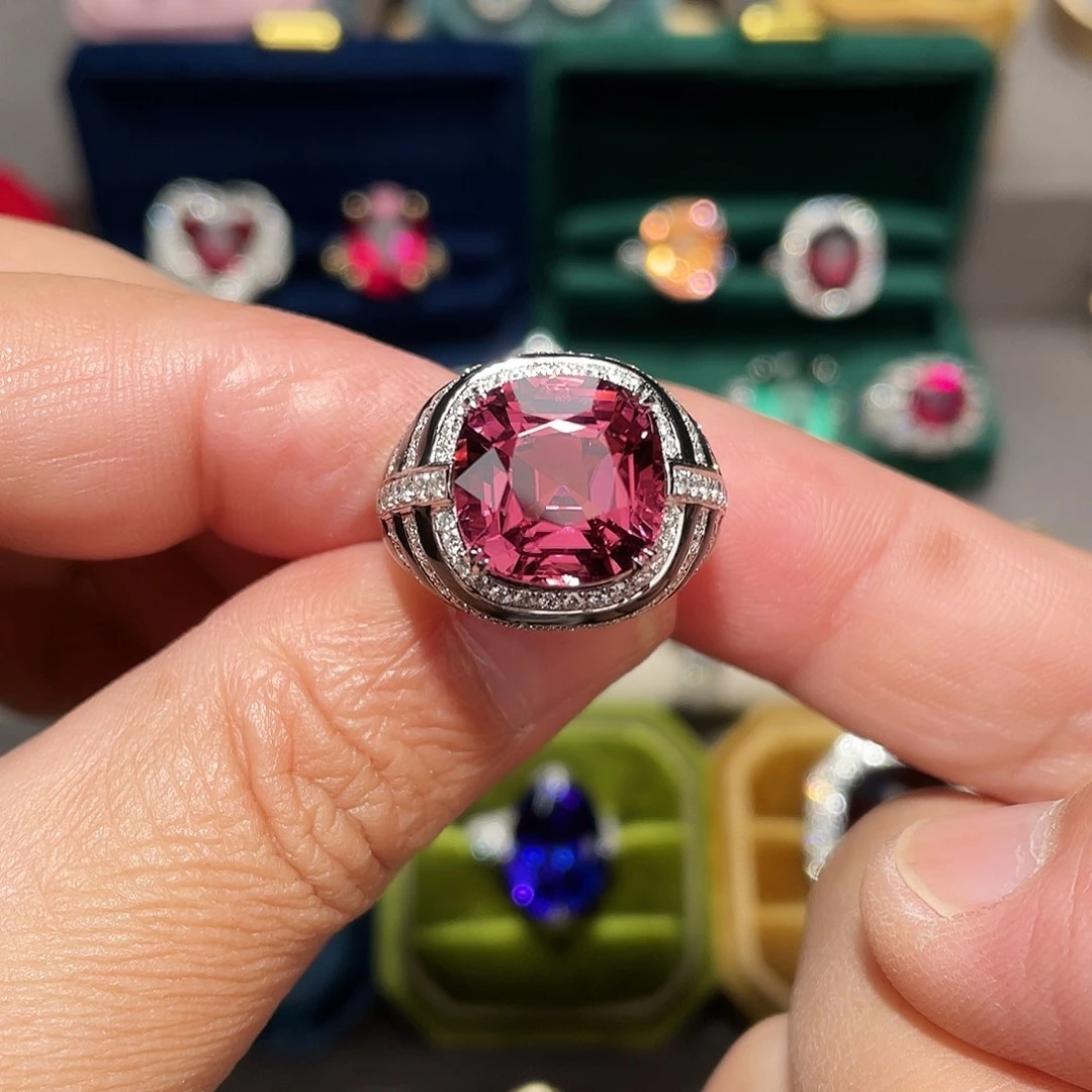 碧玺戒指18K金镶嵌9.06ct