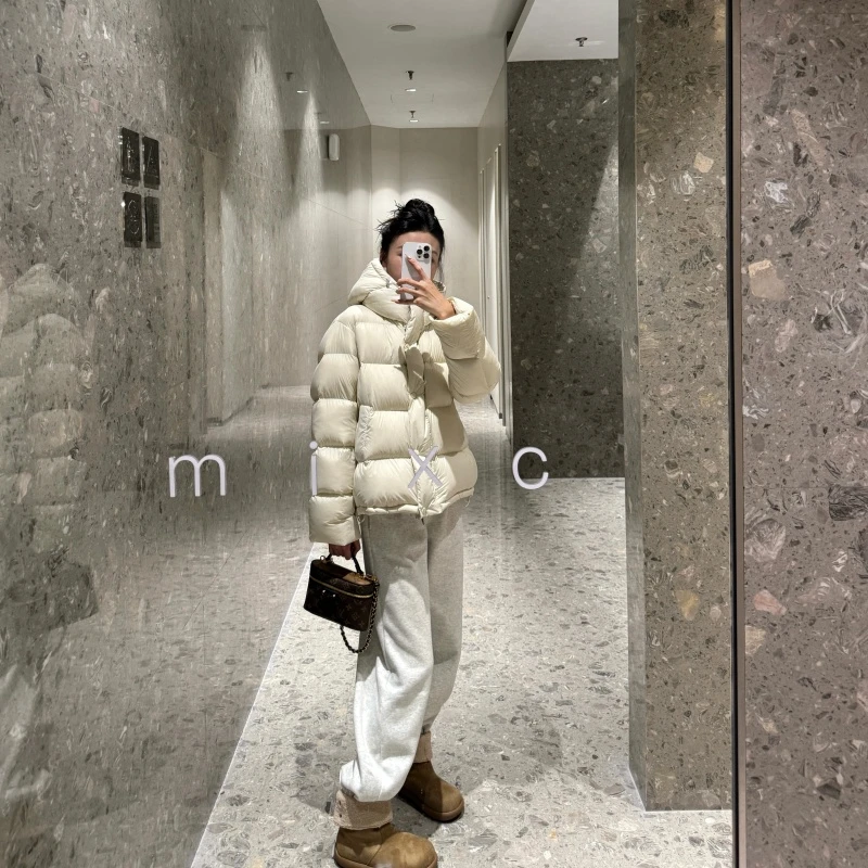 【95安心绒】新国标95白鸭绒泡芙羽绒服女款冬季连帽百搭新款