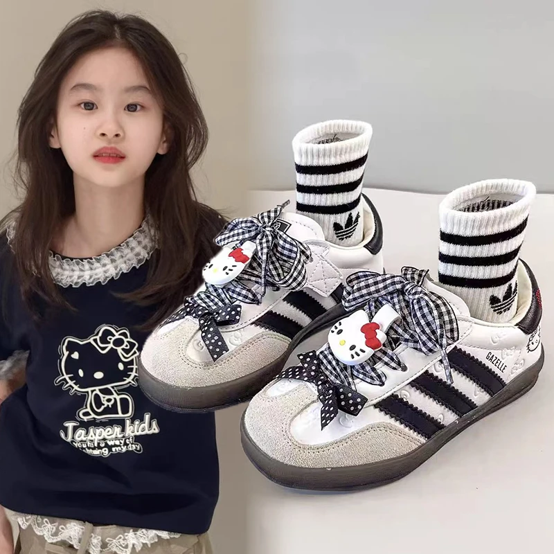 耐脏卡通运动鞋厚底休闲鞋儿童洋气女童新款韩版春秋2025Kitty猫