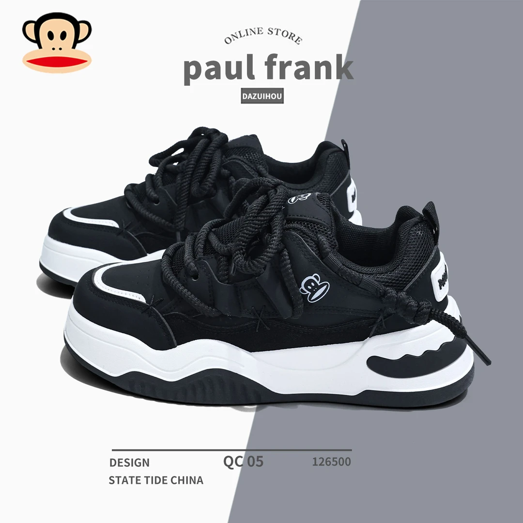 大嘴猴百搭黑白帅气撞色休闲女鞋运动增高潮鞋ins厚底时尚板鞋子