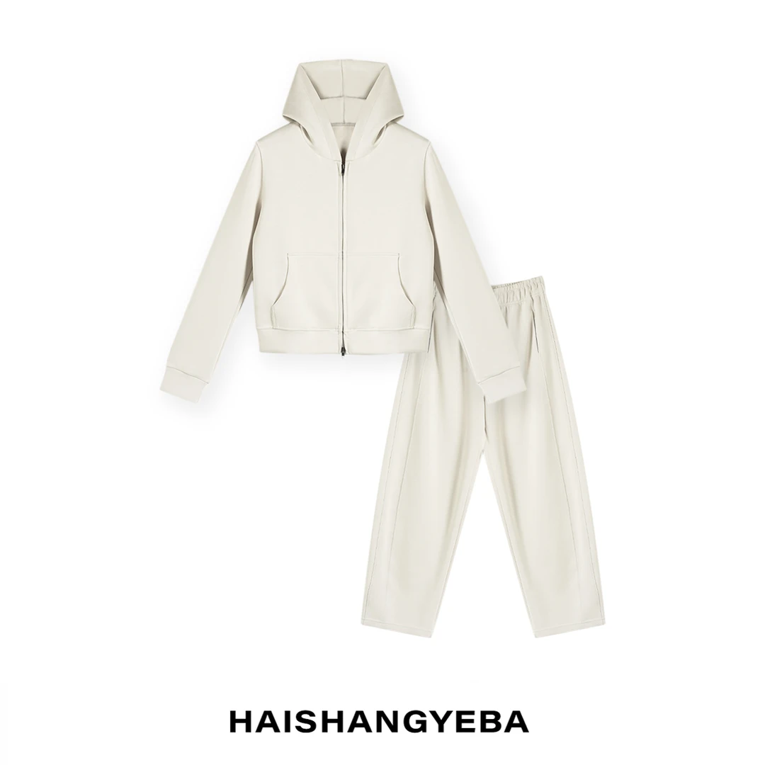 【海上叶爸】新款2025春秋百搭莱赛尔休闲简约通勤休闲两件套装