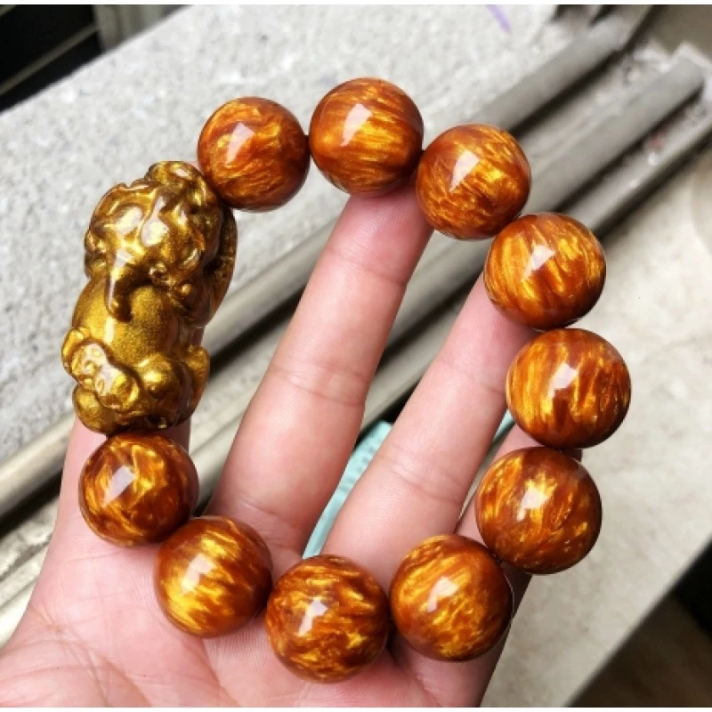 270 精品手串 20mm（没盒子）金丝楠