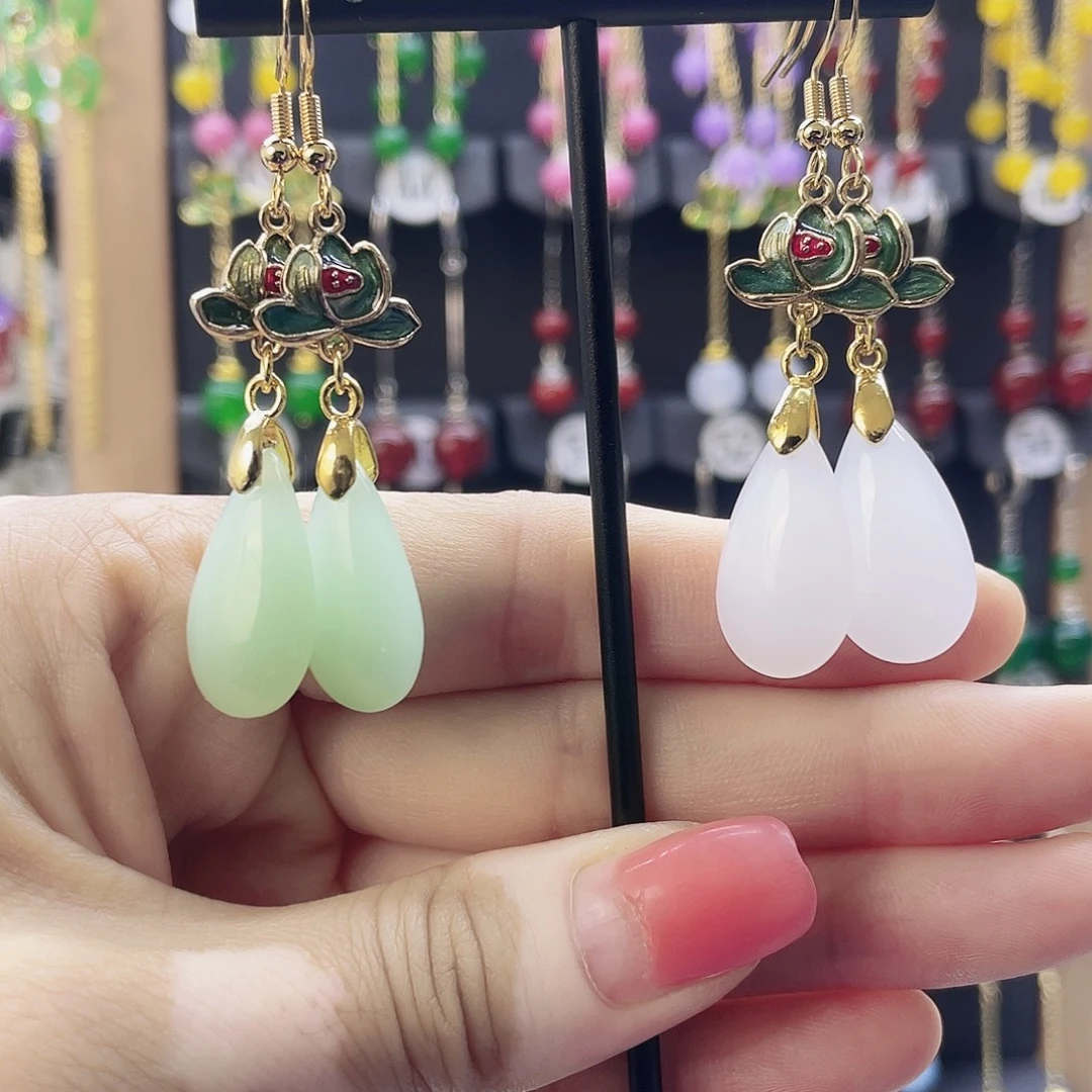 玛瑙/玉髓未镶嵌耳坠