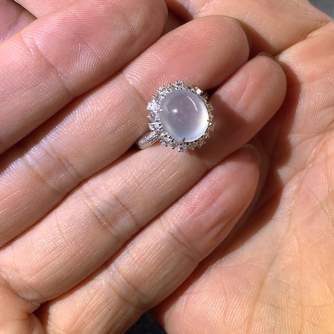 翡翠18K金镶嵌戒指翡翠