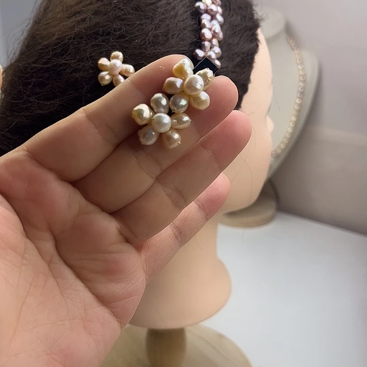 淡水珍珠发夹未镶嵌