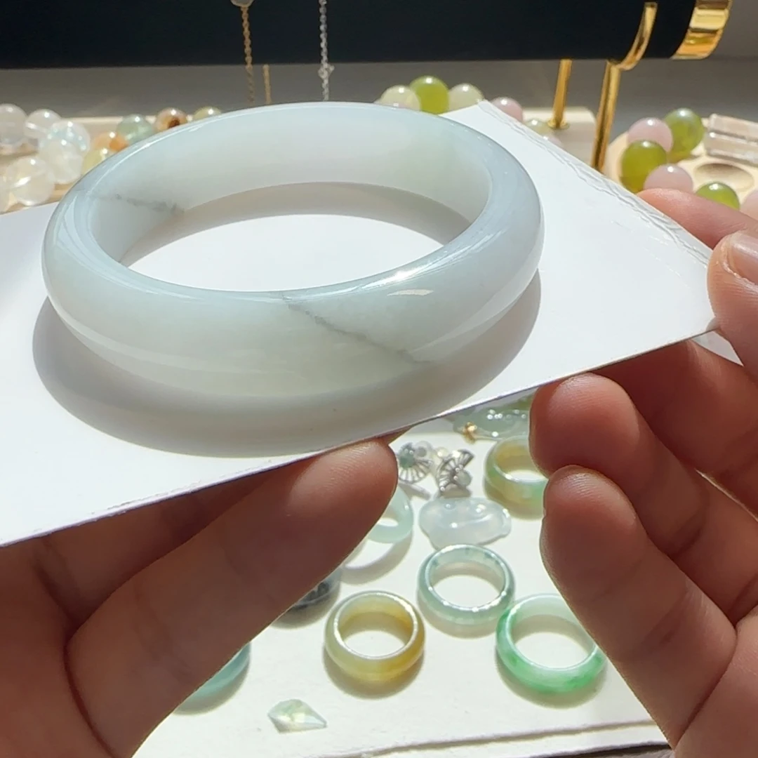 翡翠未镶嵌手镯53正圈