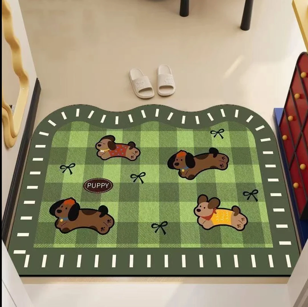 【到手两条】可爱狗狗两件套卫生间门口浴室地垫脚垫家用