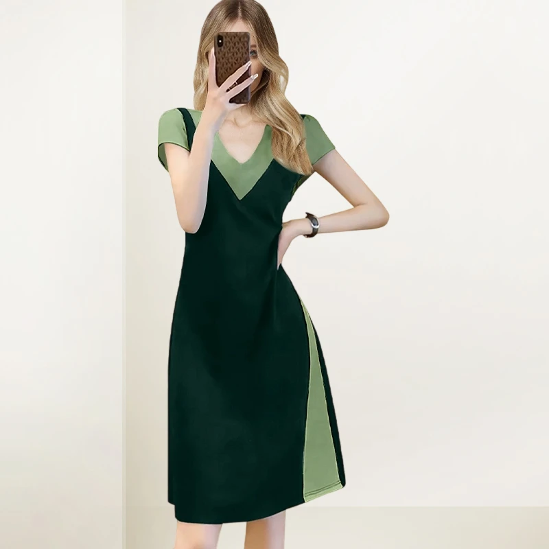 时尚气质收腰显瘦连衣裙女2025夏季新款漂亮独特设计感别致A字裙