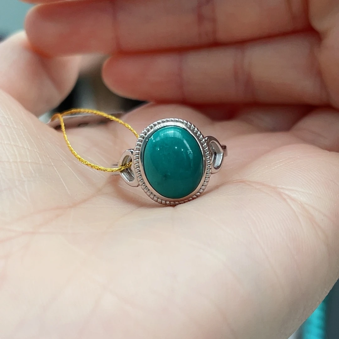 绿松石戒指银S925镶嵌